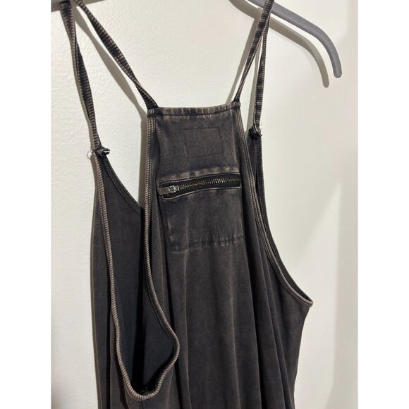 Free People Movement Hot Shot Onesie Black Charcoal Harem Jumpsuit M Lagenlook - Picture 3 of 7